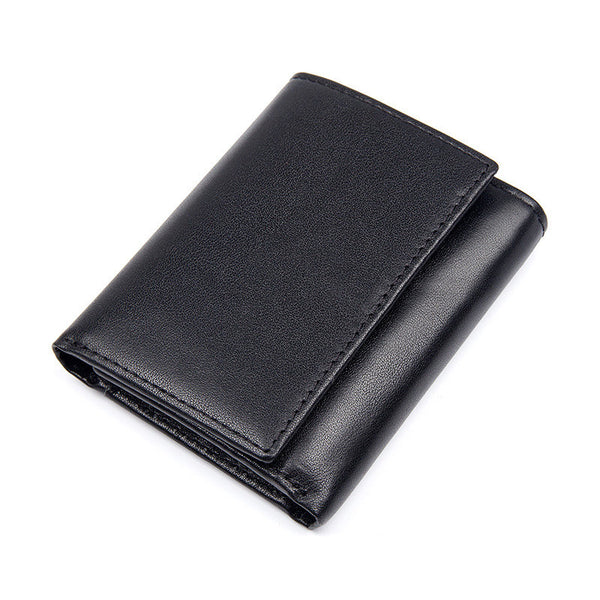 Billetera de Cuero Genuino Texturizado 2 Pliegues Unisex