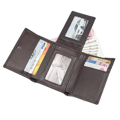 Billetera de Cuero Genuino Texturizado 2 Pliegues Unisex - Image 5