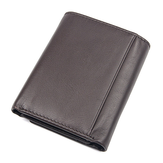 Billetera de Cuero Genuino Texturizado 2 Pliegues Unisex