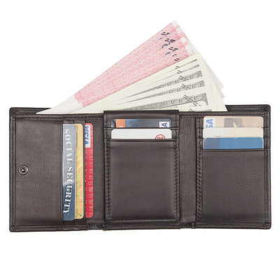 Billetera de Cuero Genuino Texturizado 2 Pliegues Unisex - Image 3