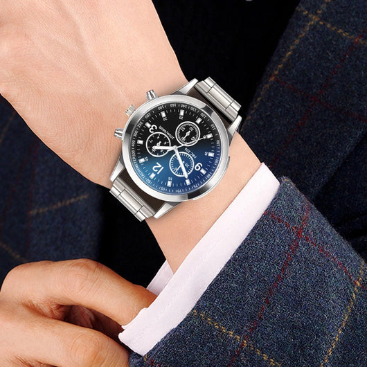 Reloj de Acero Inoxidable con Filtro de Luz Azul para Hombre - Image 10