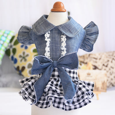 Vestido Denim Verano con Mangas Volantes para Niñas - Image 9