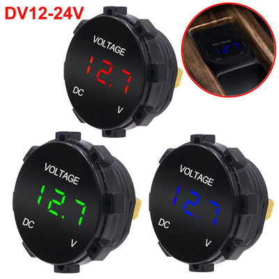 Voltímetro Digital LED Resistente al Agua para Motos y Autos
