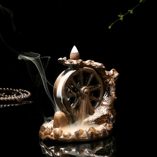 Quemador de Incienso Flujo Cerámico con Efecto Cascada - Difusor Aromático Decorativo