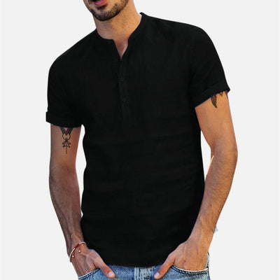 Camisa Suelta de Algodón y Lino para Hombre - Image 10