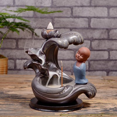 Quemador de Incienso Backflow de Cerámica Púrpura - Aromaterapeuta Decorativo - Image 6