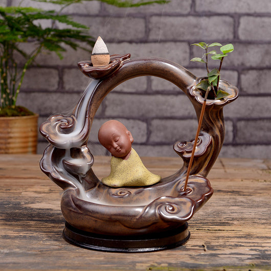 Quemador de Incienso Backflow de Cerámica Púrpura - Aromaterapeuta Decorativo - Image 8