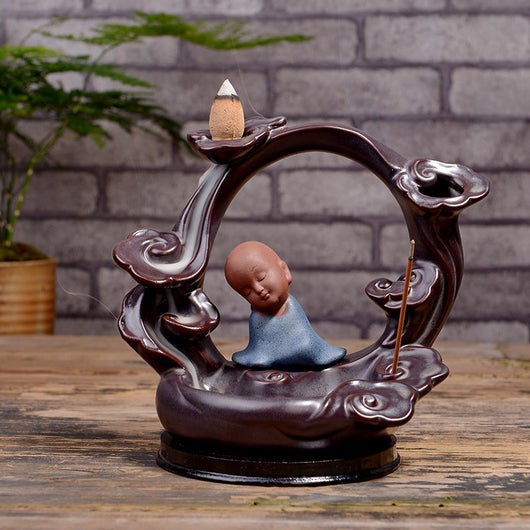 Quemador de Incienso Backflow de Cerámica Púrpura - Aromaterapeuta Decorativo - Image 4