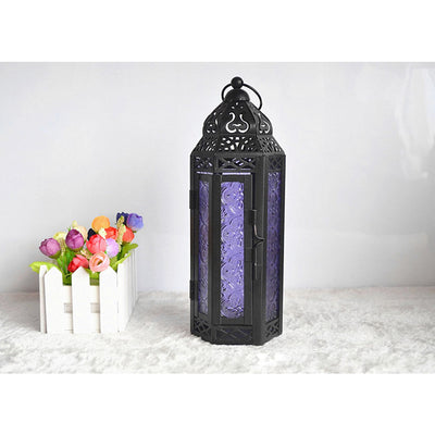 Portavelas de Hierro Forjado Estilo Rústico Americano con Cristal - Lámpara Decorativa para el Hogar - Image 4