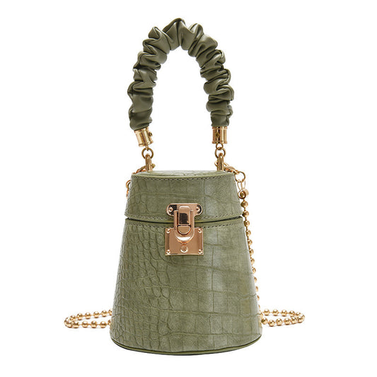Bolso Bucket Plegable con Cadena - Bolsa Mensajero Elegante para Mujer
