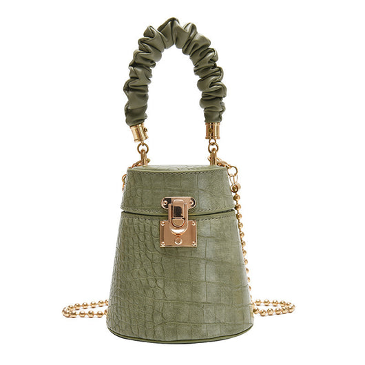 Bolso Bucket Plegable con Cadena - Bolsa Mensajero Elegante para Mujer
