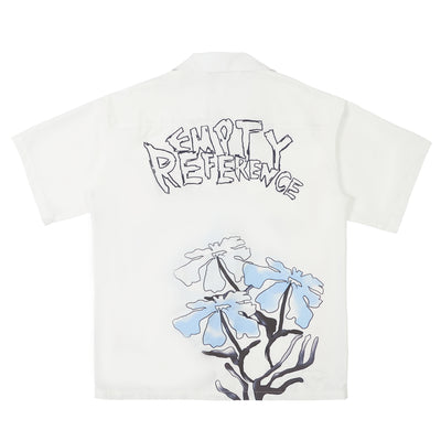 Playera Holgada Unisex Estampado Flores con Líneas - Diseño Trendy para Parejas - Image 10