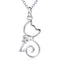 Platinum-Plated Hollow Cat Silver Female White A
