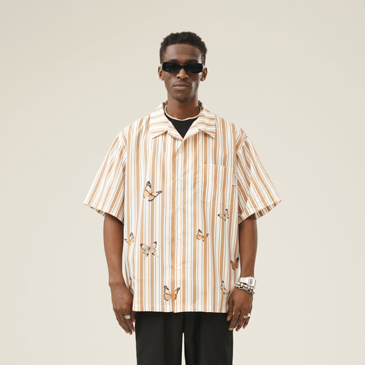 Camisa Estampado Mariposas a Rayas en Tonos Albaricoque - Image 11