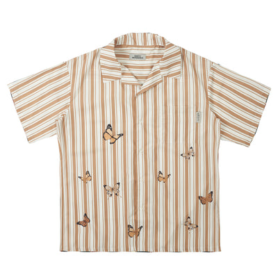 Camisa Estampado Mariposas a Rayas en Tonos Albaricoque - Image 10