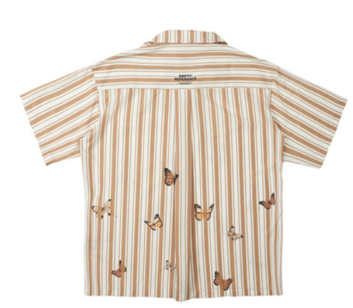 Camisa Estampado Mariposas a Rayas en Tonos Albaricoque - Image 4