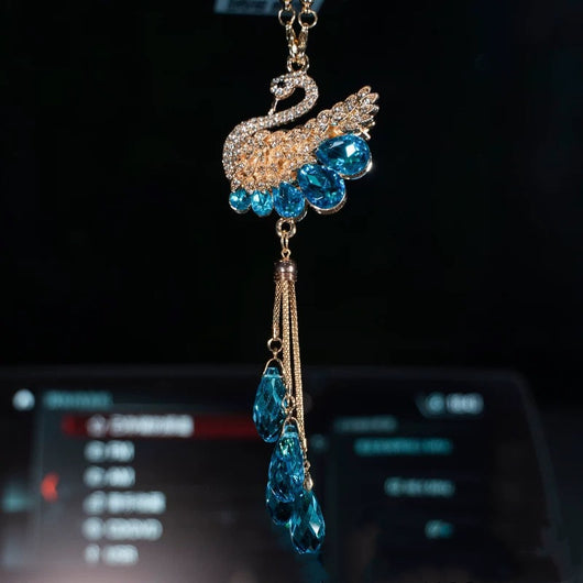 Colgante Cristal Cisne Doble Cara para Espejo Retrovisor del Auto - Image 2