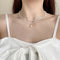 Europe And The United States Niche Design Double Necklaces Retro Pearl Clavicle Chain Net Rojo Fashion Fishtail Pendant Necklace Women Double pearl necklace h1310