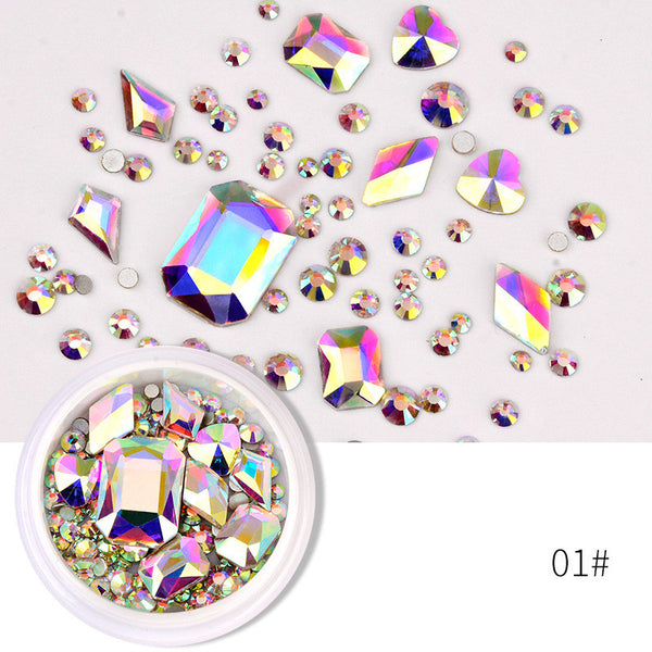 Set de Cristales Decorativos Rectángulares Multicolores con Brillantes