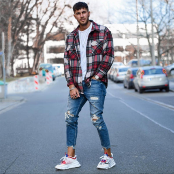 Jeans con Rotos en las Rodillas Ajuste Slim