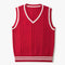 Chaleco de Punto Hombre Talla Grande Cuello V Rayas Estilo Universitario Oversized