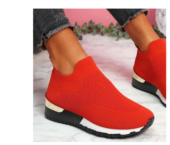 Zapatos Deportivos Tejidos de Punto Elástico para Mujer - Talla Grande