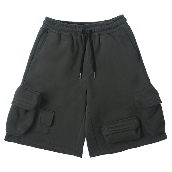Pantalones Cortos Tejidos Multibolsillos de Color Sólido - Shorts Casuales Rectos para Hombre