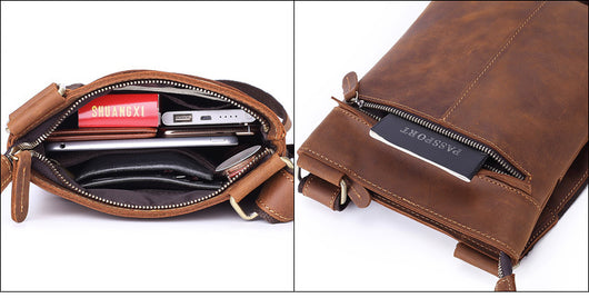 Bolsa Messenger de Cuero para Hombre - Estilo Coreano Multifuncional - Image 16