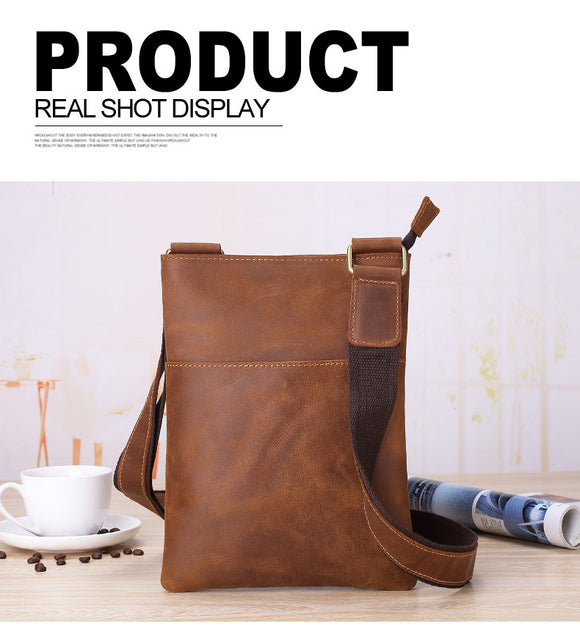 Bolsa Messenger de Cuero para Hombre - Estilo Coreano Multifuncional