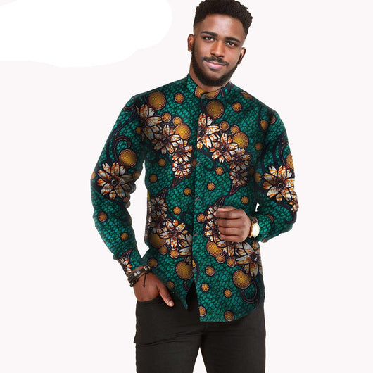 Camisa Hombre Algodón Batik Estampado Africano AFRIPRIDE S112001 - Image 16