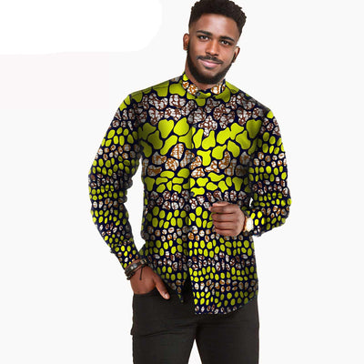 Camisa Hombre Algodón Batik Estampado Africano AFRIPRIDE S112001 - Image 15
