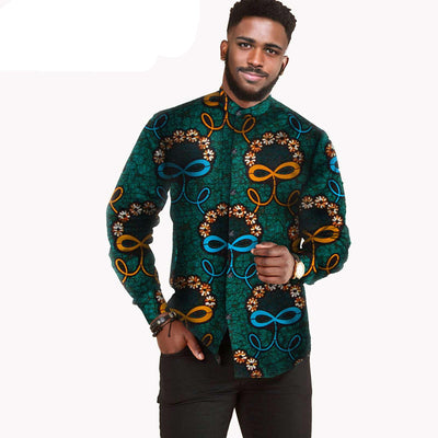 Camisa Hombre Algodón Batik Estampado Africano AFRIPRIDE S112001 - Image 19
