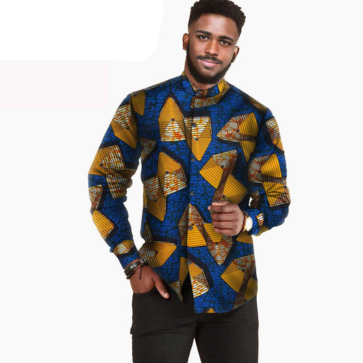 Camisa Hombre Algodón Batik Estampado Africano AFRIPRIDE S112001 - Image 18