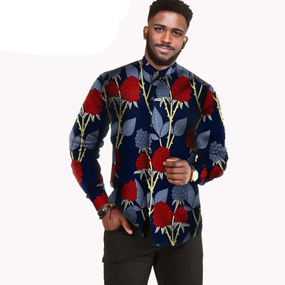Camisa Hombre Algodón Batik Estampado Africano AFRIPRIDE S112001 - Image 8