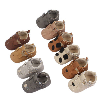 Zapatos Suaves para Bebé y Niño Pequeño con Diseño Animal Retro en Cuero Nobuk - Image 26
