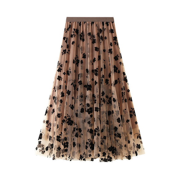 Falda Midi de Malla Transpirable para Mujer