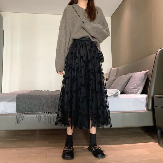 Falda Midi de Malla Transpirable para Mujer - Image 3