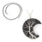 Natural Crystal Moon Pendant Negro necklace