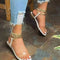 Sandalias Grandes para Mujer con Cadena Metálica Transparente - Estilo Europeo Playa