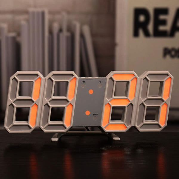 Reloj de Pared 3D Digital Silencioso con Alarma