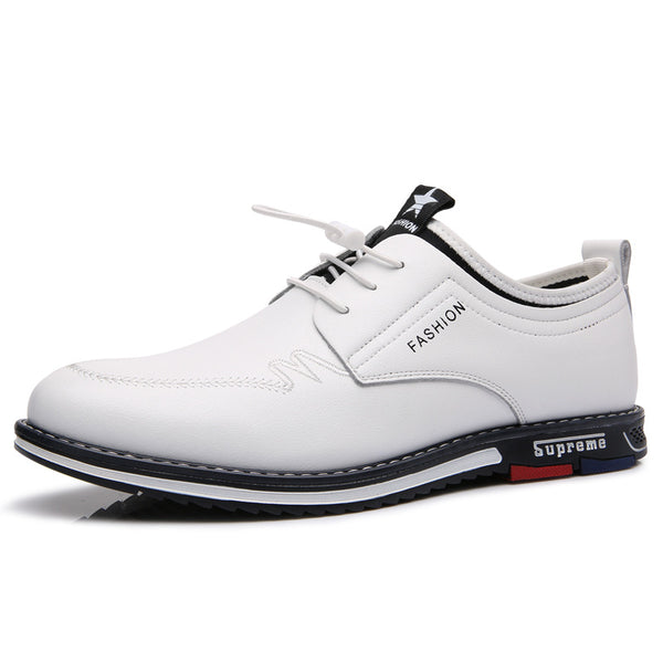 Zapatos de Cuero Deportivos Hombre Talla Grande - Diseño Calado Cómodo Estilo Coreano