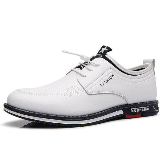 Zapatos de Cuero Deportivos Hombre Talla Grande - Diseño Calado Cómodo Estilo Coreano