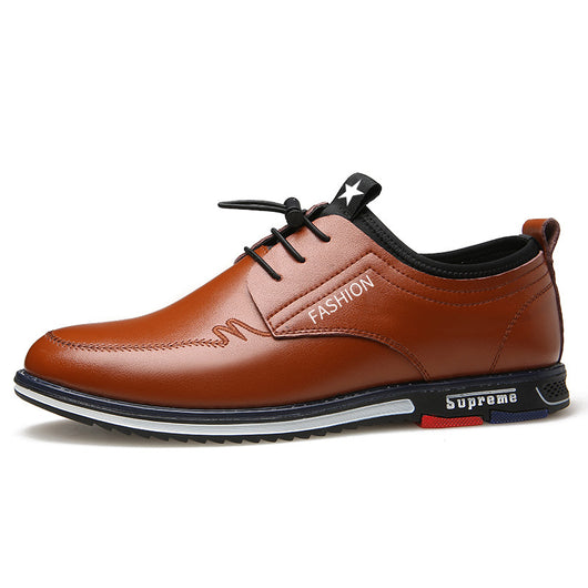 Zapatos de Cuero Deportivos Hombre Talla Grande - Diseño Calado Cómodo Estilo Coreano - Image 4