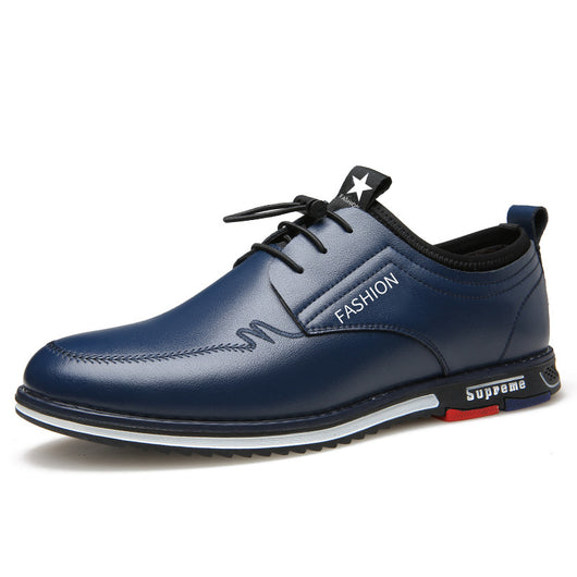 Zapatos de Cuero Deportivos Hombre Talla Grande - Diseño Calado Cómodo Estilo Coreano - Image 2