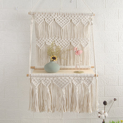 Estantería Tejida a Mano con Almacenamiento y Decoración para Pared - Image 7