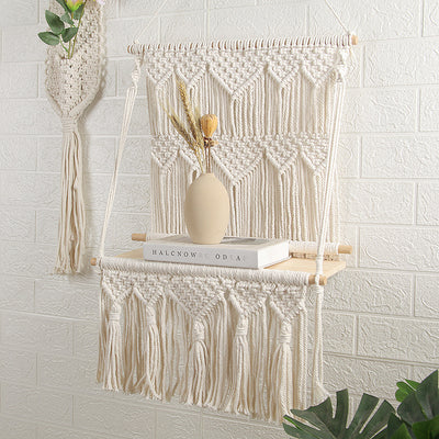 Estantería Tejida a Mano con Almacenamiento y Decoración para Pared - Image 8