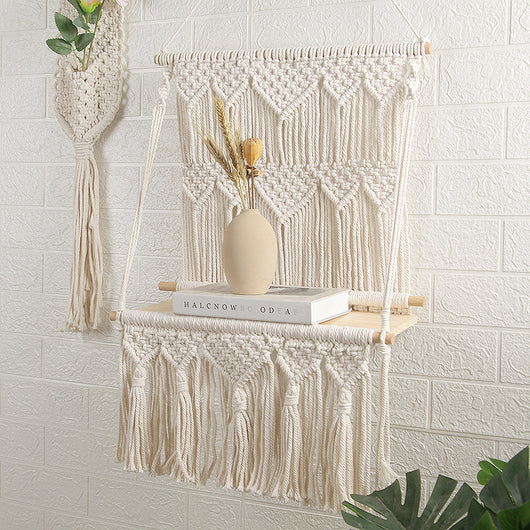 Estantería Tejida a Mano con Almacenamiento y Decoración para Pared - Image 8
