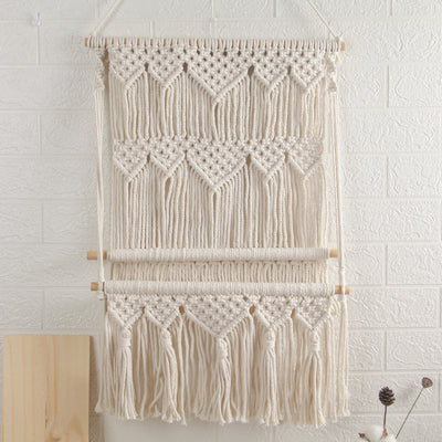 Estantería Tejida a Mano con Almacenamiento y Decoración para Pared - Image 9