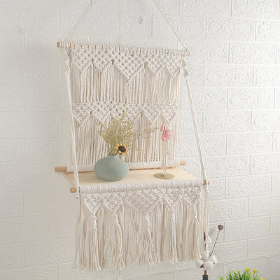 Estantería Tejida a Mano con Almacenamiento y Decoración para Pared - Image 4
