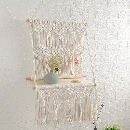 Estantería Tejida a Mano con Almacenamiento y Decoración para Pared - Image 4